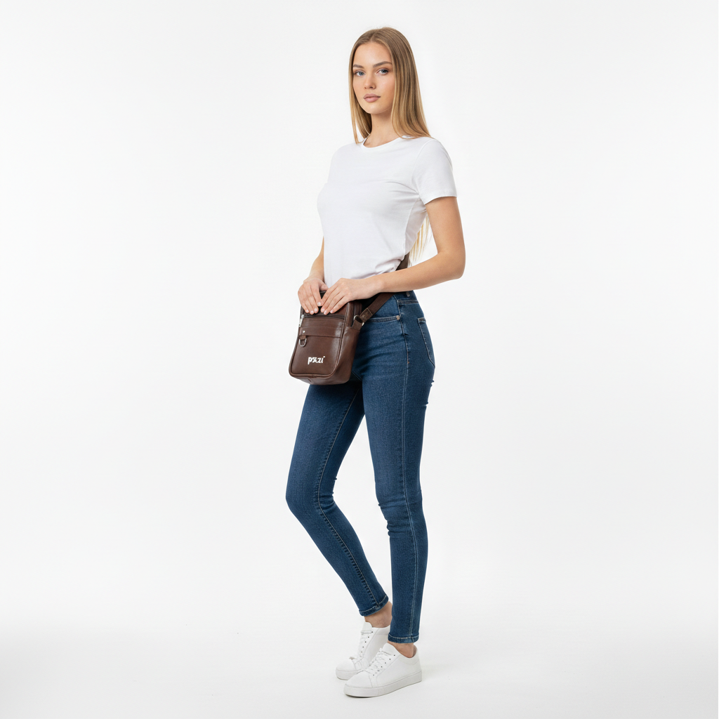 Vegan Leather Crossbody Bag for Men & Women - Image 9