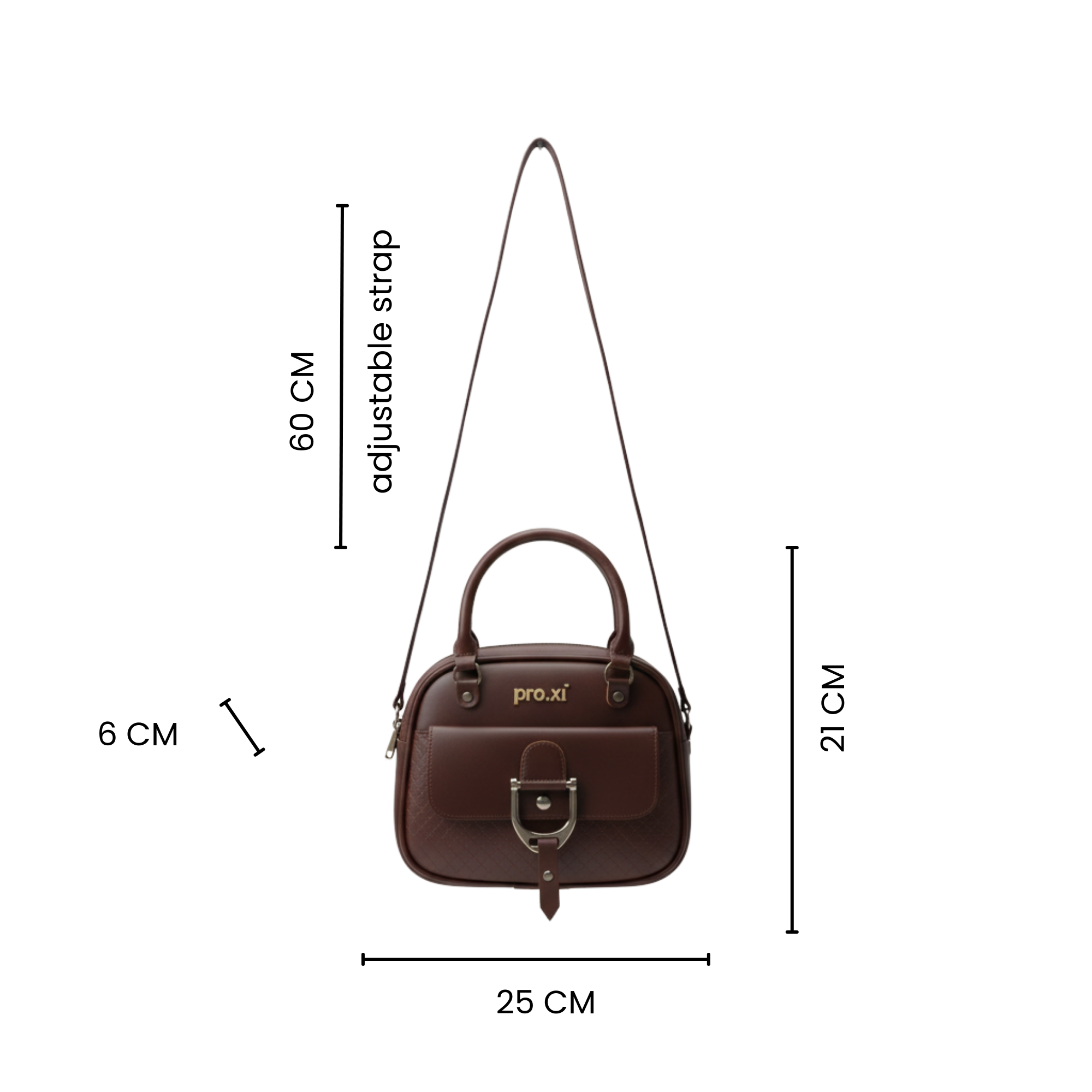 Women's Vegan Leather Handbag with Shoulder Strap - Image 12