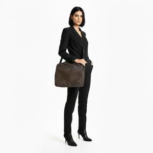 Vegan Leather Laptop Messenger Bag for Men & Women