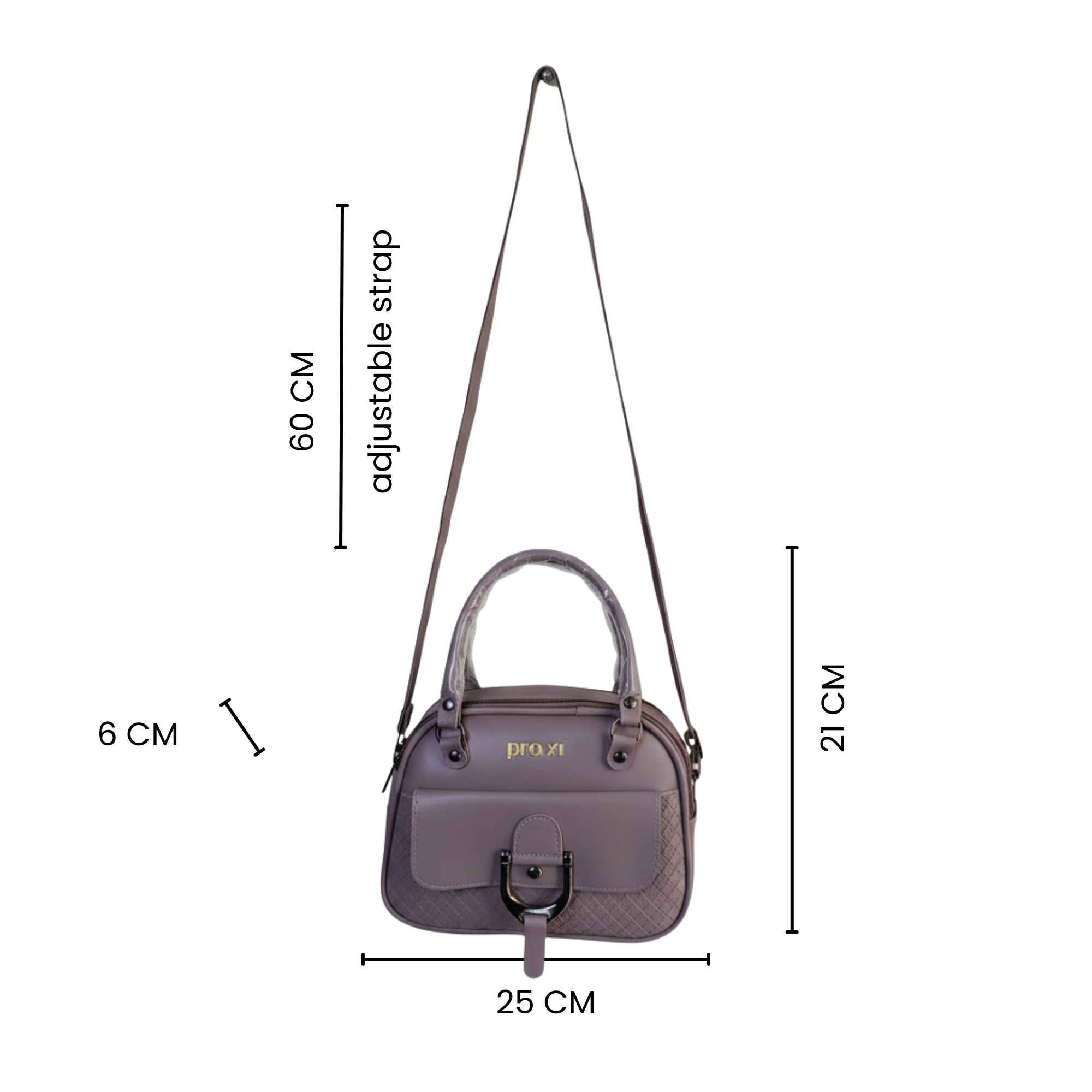 Women's Vegan Leather Handbag with Shoulder Strap - Image 9