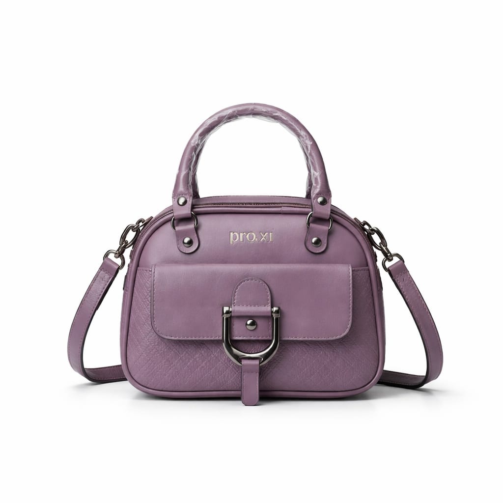 Women's Vegan Leather Handbag with Shoulder Strap - Image 17
