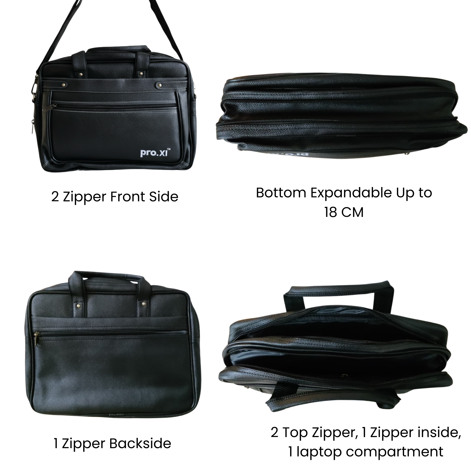 Vegan Leather Laptop Bag for Men & Women - Image 13