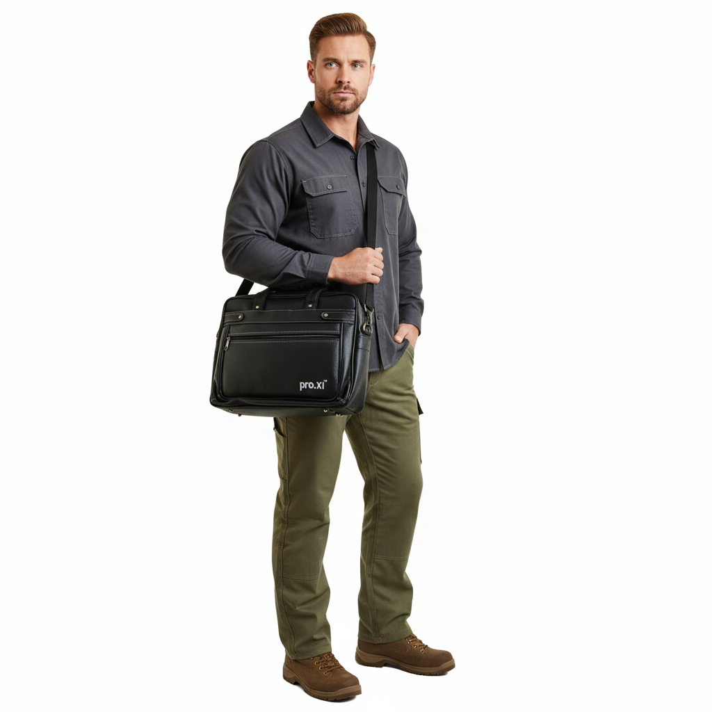 Vegan Leather Laptop Bag for Men & Women - Image 10