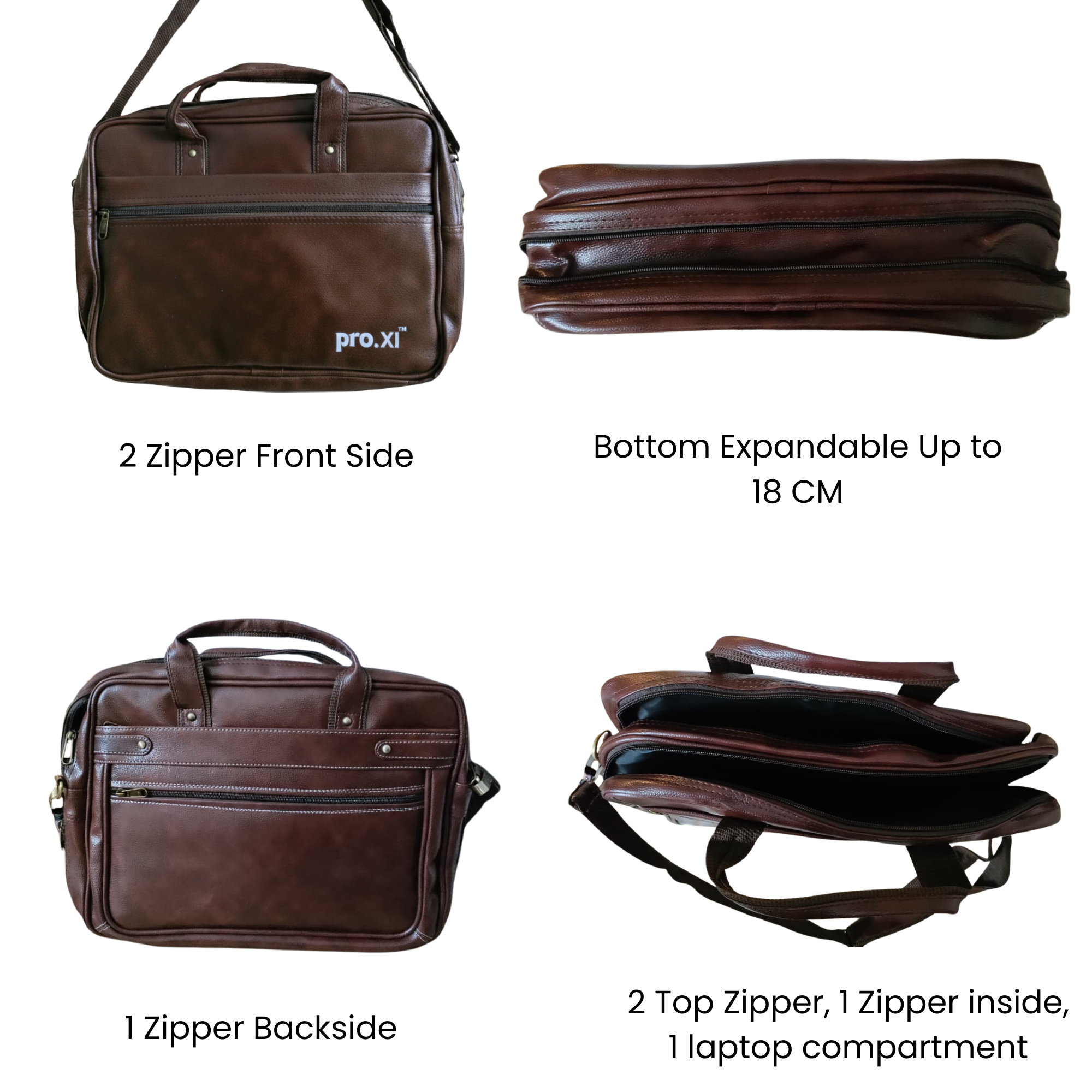 Vegan Leather Laptop Bag for Men & Women - Image 7