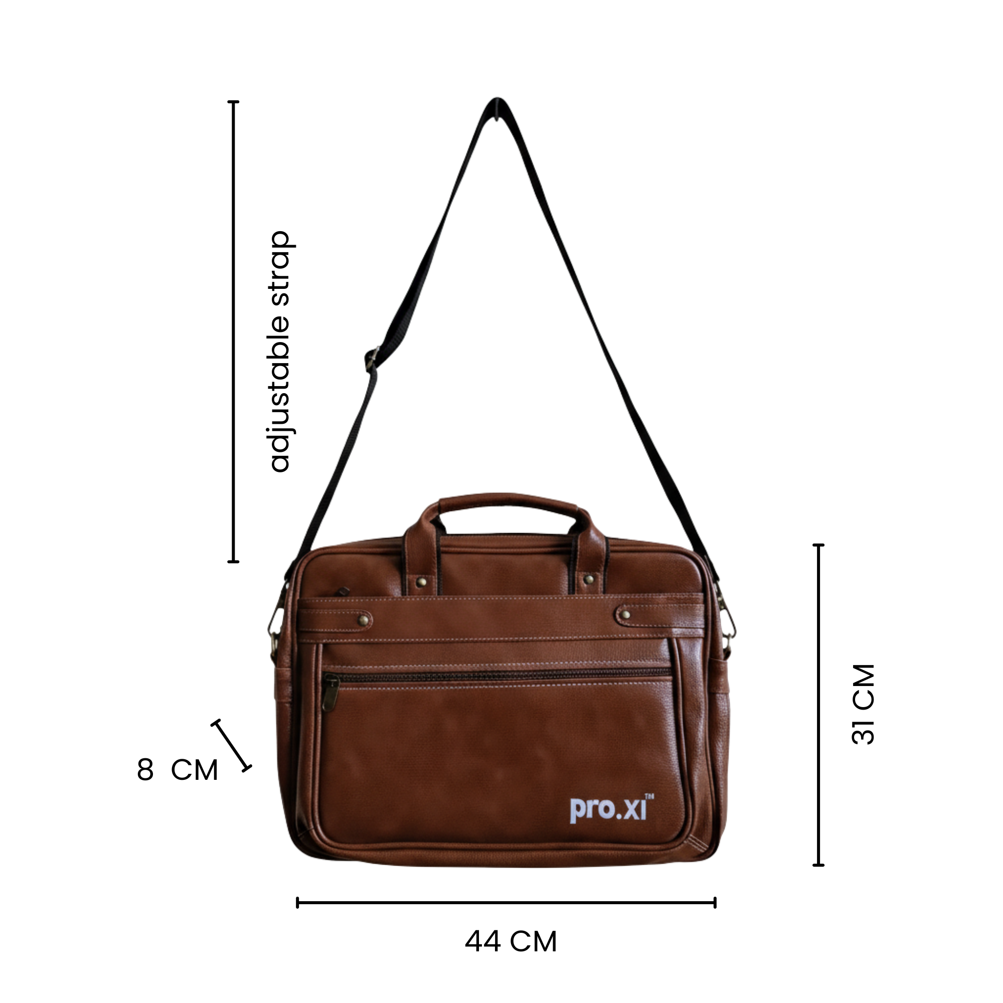 Vegan Leather Laptop Bag for Men & Women - Image 2