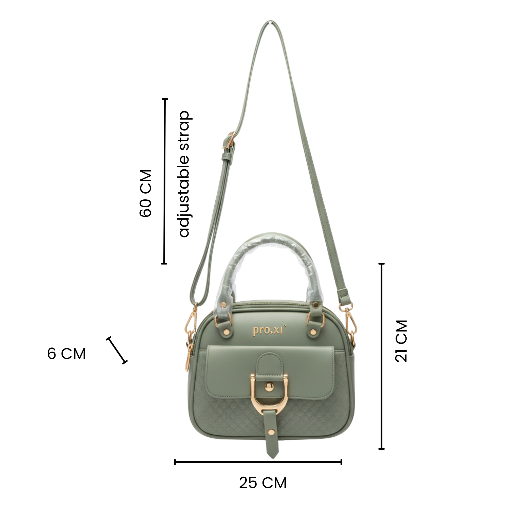 Women's Vegan Leather Handbag with Shoulder Strap - Image 7