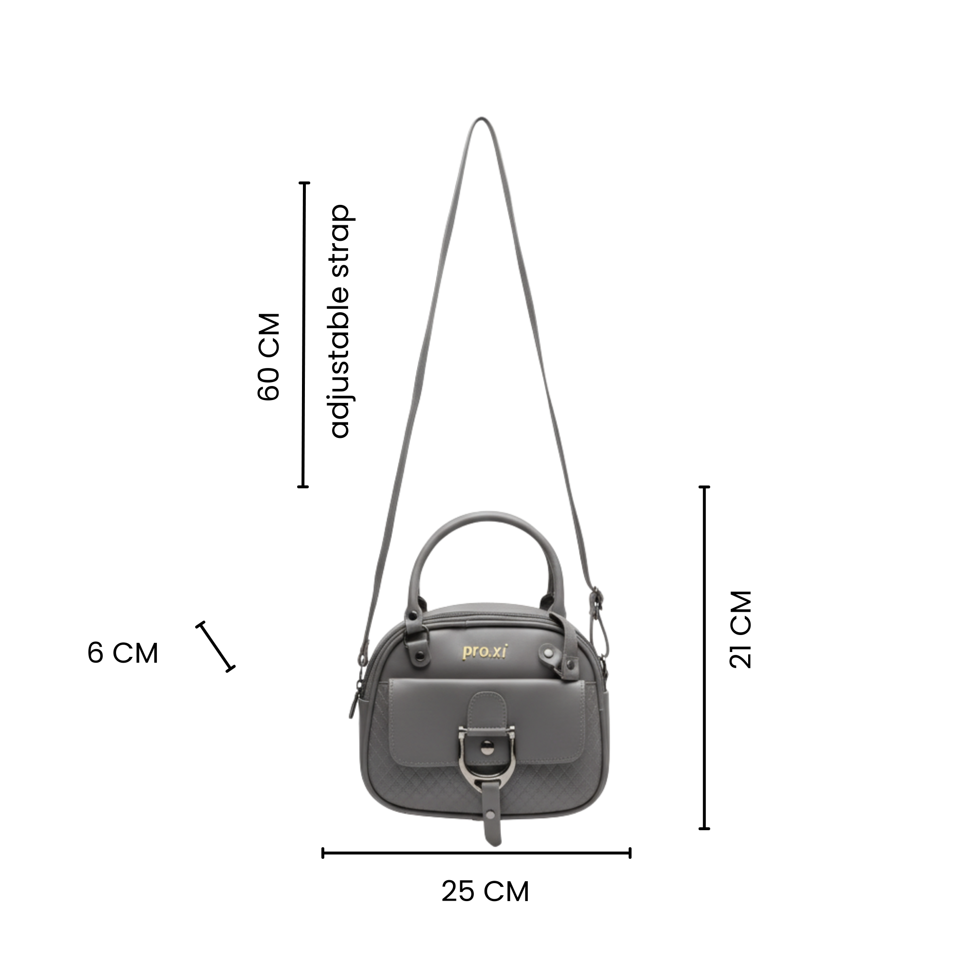 Women's Vegan Leather Handbag with Shoulder Strap - Image 5