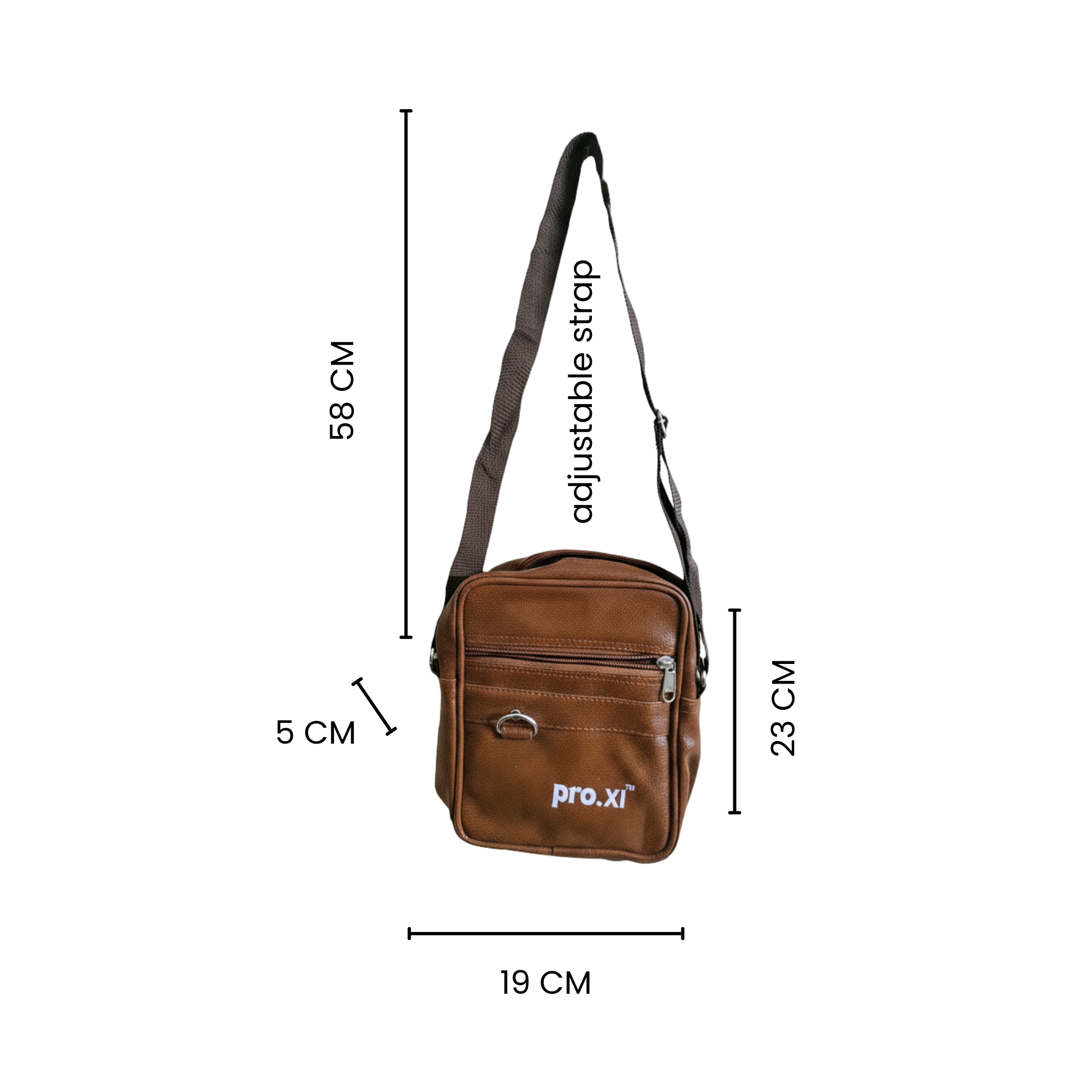 Vegan Leather Crossbody Bag for Men & Women - Image 3