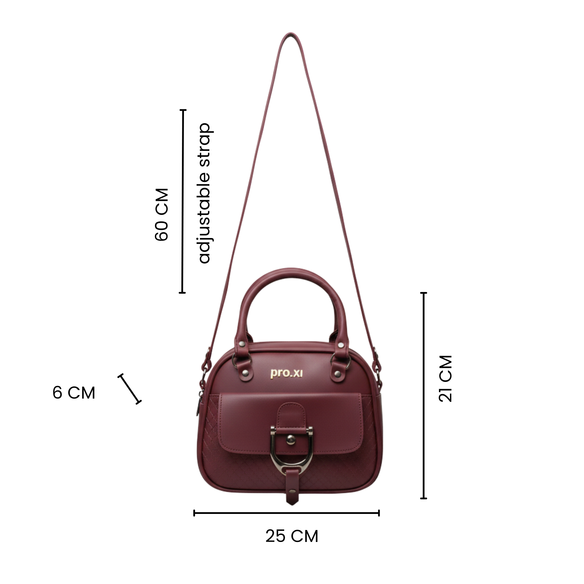 Women's Vegan Leather Handbag with Shoulder Strap - Image 3