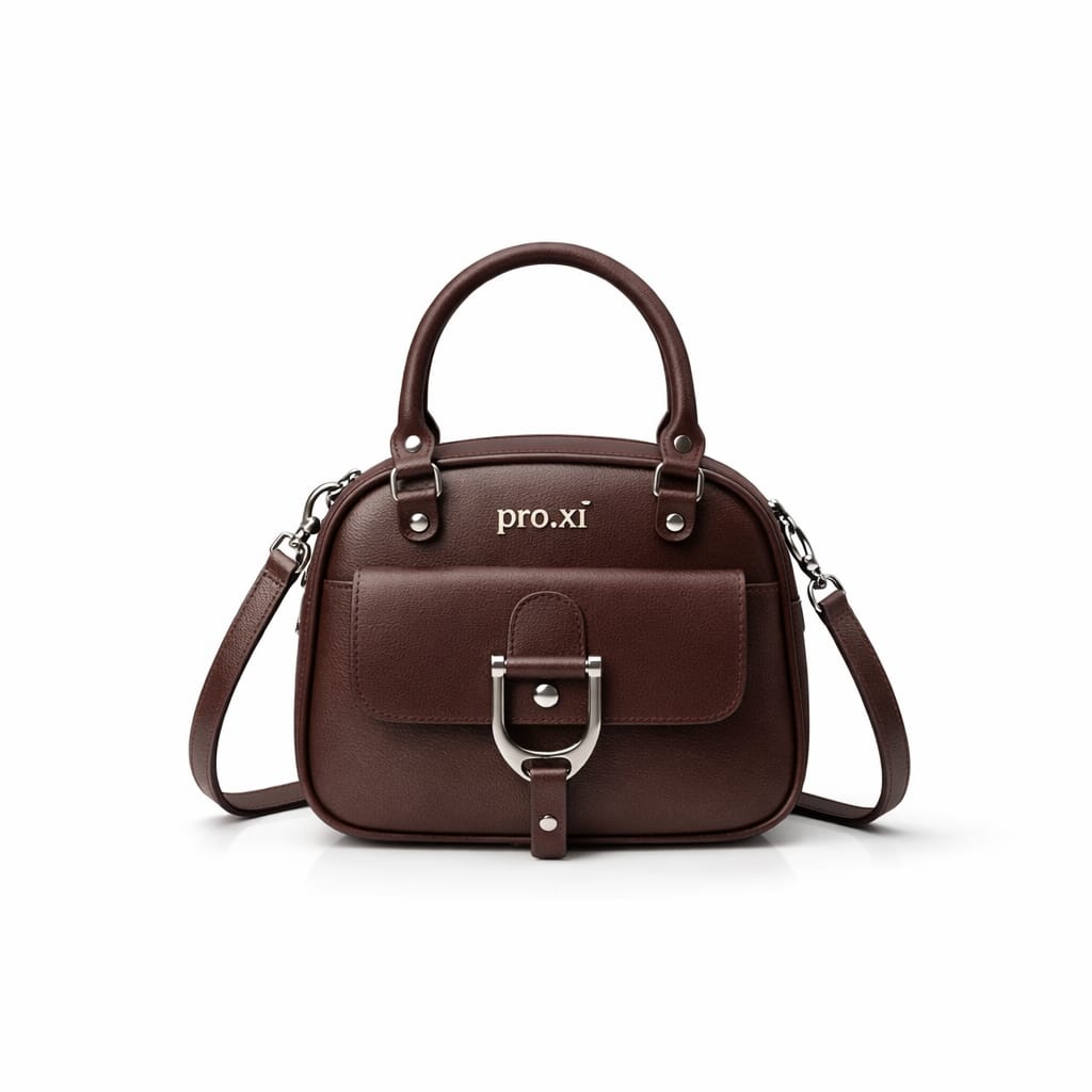 Women's Vegan Leather Handbag with Shoulder Strap - Image 16