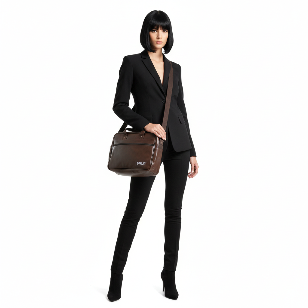 Vegan Leather Laptop Bag for Men & Women - Image 9