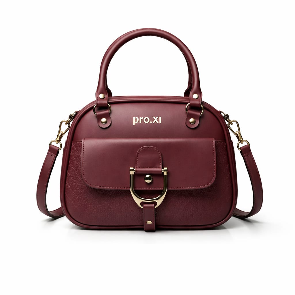 Women's Vegan Leather Handbag with Shoulder Strap - Image 20